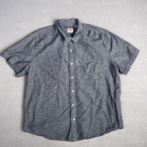 Levi's Lightweight Casual Short Sleeve Button Front Oxford Shirt Men XXL‎ Gray